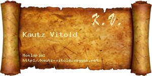 Kautz Vitold névjegykártya
